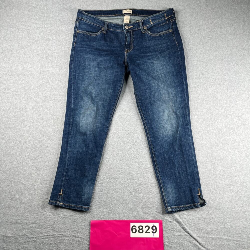 Gap Denim Jeans Womens Size 10 Blue Distressed Cropped Casual